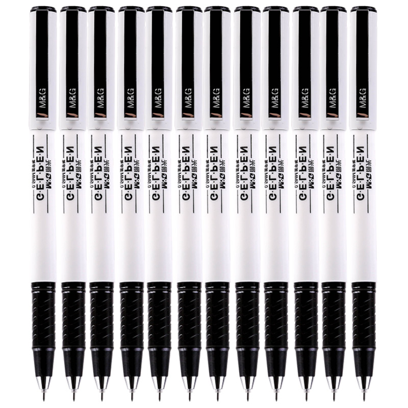 晨光(M-G)文具0.5mm黑色中性笔 全针管签字笔 水笔 12支/盒GP1390